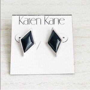 NEW Karen Kane Black Diamond Shape Studs Earrings